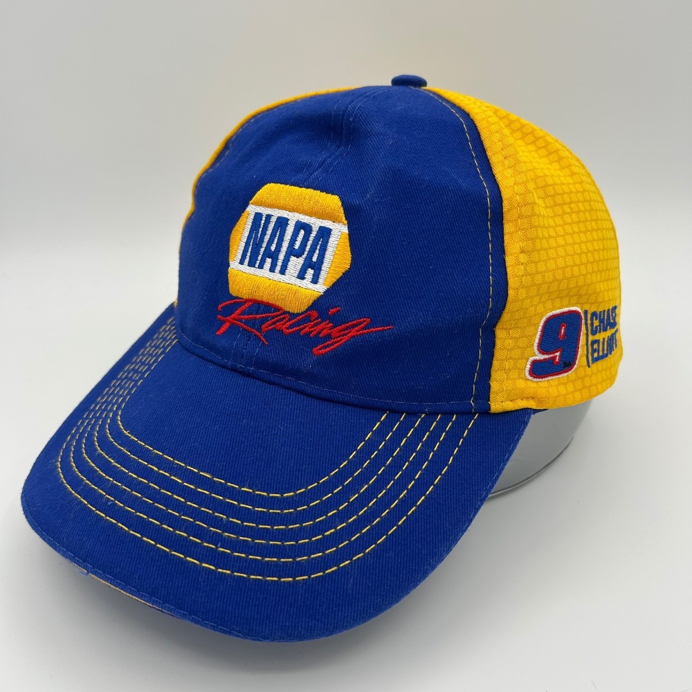 NAPA Racing Hat Chase Elliott #9 Mens OSFM Blue Yellow NASCAR Sportswear